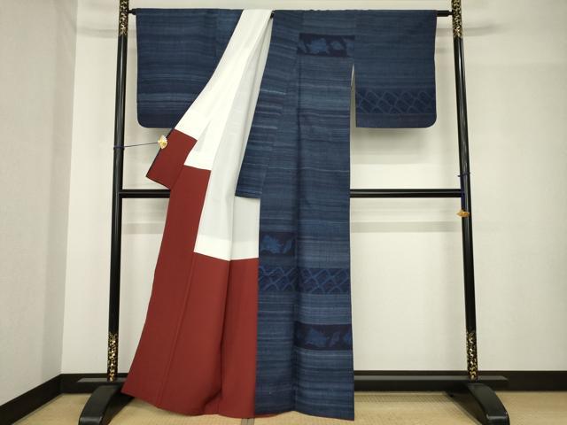 平和屋着物●紬　訪問着　貝殻　正絹　逸品　AABH5788ck