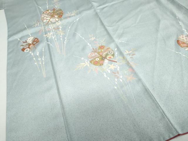 平和屋着物●訪問着　駒刺繍　草花文　金彩　高島屋扱い　正絹　逸品　未使用　DABD9097ud