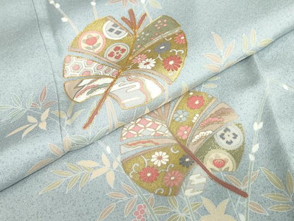 平和屋着物●訪問着　駒刺繍　草花文　金彩　高島屋扱い　正絹　逸品　未使用　DABD9097ud