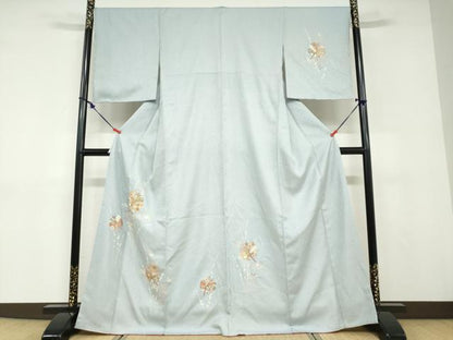 平和屋着物●訪問着　駒刺繍　草花文　金彩　高島屋扱い　正絹　逸品　未使用　DABD9097ud