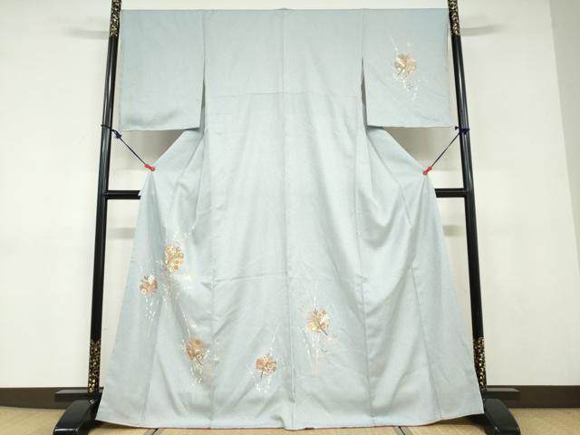 平和屋着物●訪問着　駒刺繍　草花文　金彩　高島屋扱い　正絹　逸品　未使用　DABD9097ud