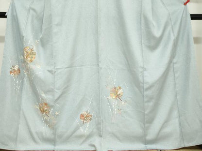 平和屋着物●訪問着　駒刺繍　草花文　金彩　高島屋扱い　正絹　逸品　未使用　DABD9097ud