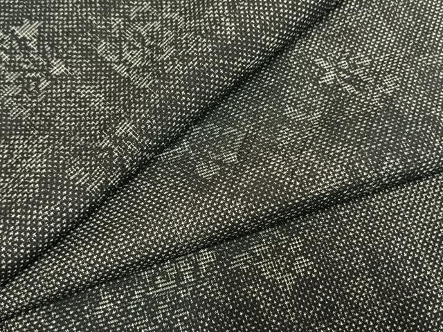 平和屋着物●本場大島紬　カタス7マルキ　切嵌花文　正絹　逸品　AABH4688fy