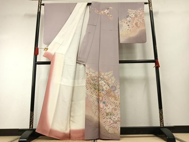 平和屋着物●訪問着　絞り　辻が花　暈し染め　金彩　正絹　逸品　AABH4690fy