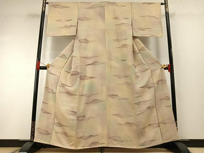 平和屋着物●上質な小紋　霞文　暈し染め　正絹　逸品　AABH4683fy