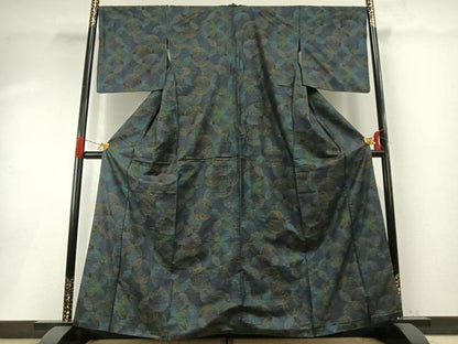 平和屋着物●本場大島紬　カタス7マルキ　割付文　正絹　逸品　AABH4708fy