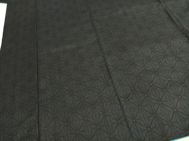 平和屋着物●本場大島紬　一元7マルキ　麻の葉文様　正絹　逸品　AABH4704fy 平和屋着物○本場大島紬 7マルキ 麻の葉間道 正絹 逸品 DAAY9944az