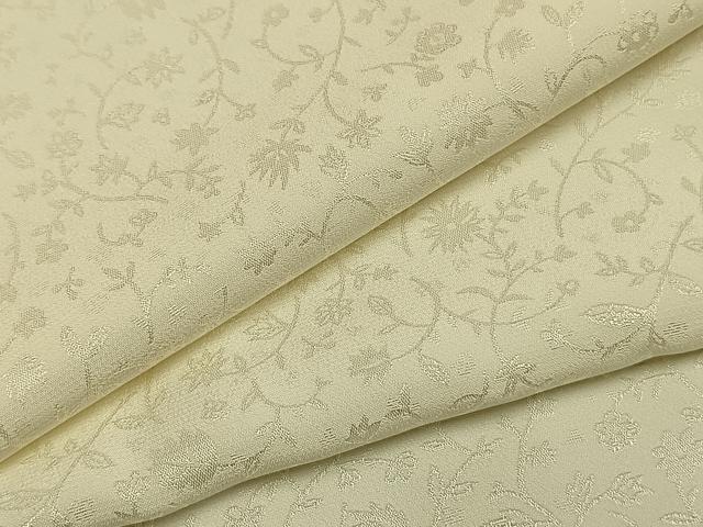 平和屋着物●長襦袢　無双仕立て　花唐草地紋　生成り色　三越扱い　正絹　逸品　AABH4674fy