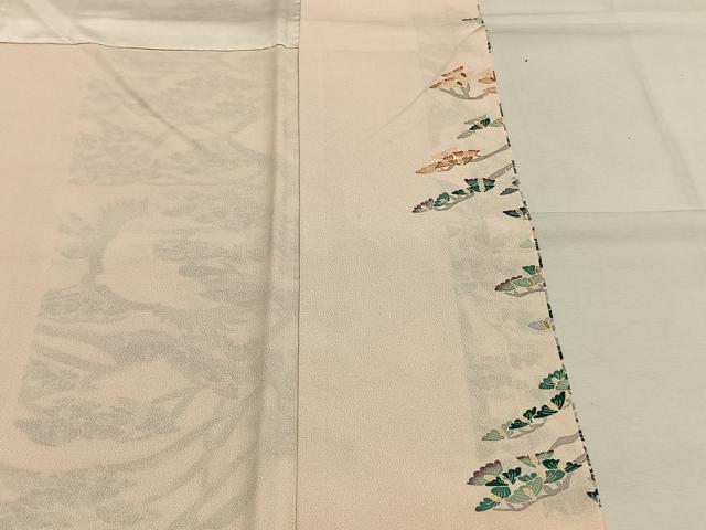 平和屋着物●訪問着　友禅　作家物　花鳥文　暈し染め　正絹　逸品　AABH4702fy
