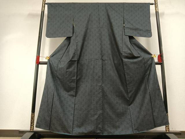 平和屋着物○本場大島紬 一元7マルキ 麻の葉文様 正絹 逸品 AABH4704fy