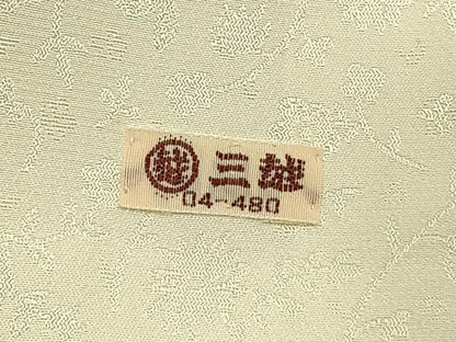平和屋着物●長襦袢　無双仕立て　花唐草地紋　生成り色　三越扱い　正絹　逸品　AABH4674fy