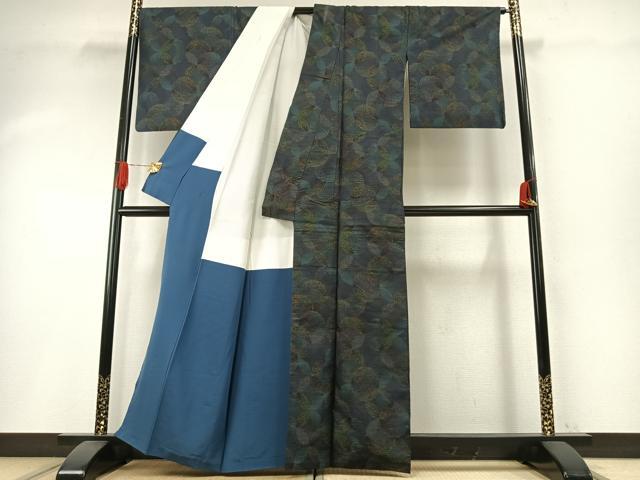 平和屋着物●本場大島紬　カタス7マルキ　割付文　正絹　逸品　AABH4708fy 平和屋着物○本場大島紬 カタス7マルキ 割付文 正絹 逸品 AABH4708fy