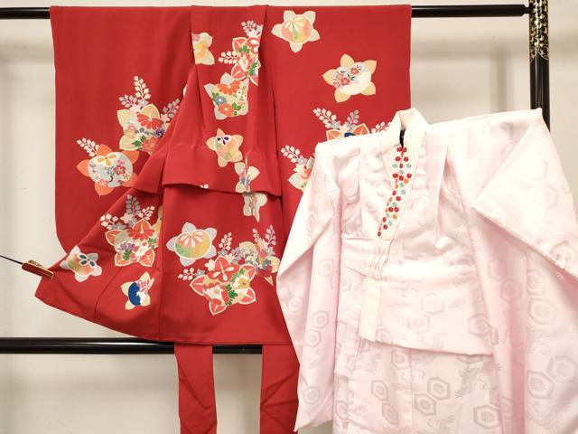 平和屋着物[]七五三　女の子　３歳　祝着　三つ身　長襦袢(袷・半衿刺繍)セット　吉祥花文　橘　金彩　逸品　DABC5321ma