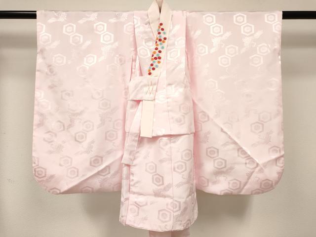 平和屋着物[]七五三　女の子　３歳　祝着　三つ身　長襦袢(袷・半衿刺繍)セット　吉祥花文　橘　金彩　逸品　DABC5321ma