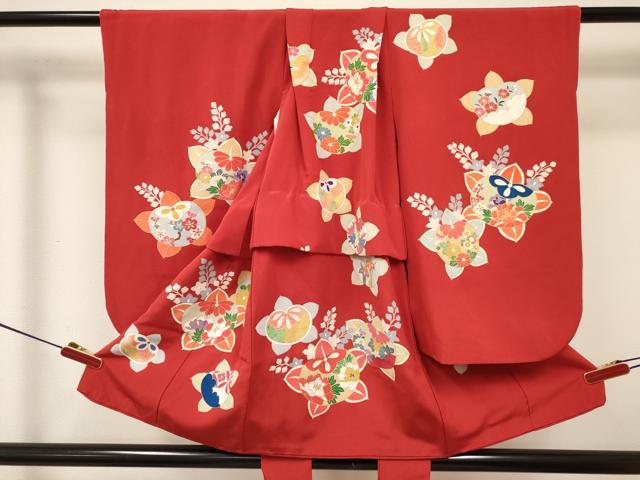 平和屋着物[]七五三　女の子　３歳　祝着　三つ身　長襦袢(袷・半衿刺繍)セット　吉祥花文　橘　金彩　逸品　DABC5321ma