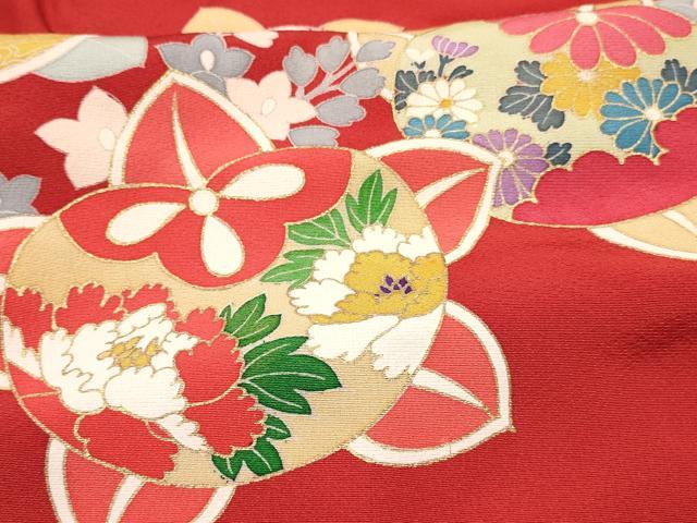 平和屋着物[]七五三　女の子　３歳　祝着　三つ身　長襦袢(袷・半衿刺繍)セット　吉祥花文　橘　金彩　逸品　DABC5321ma