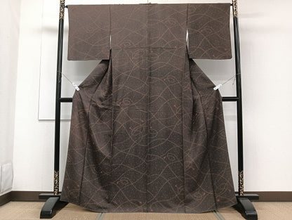 平和屋着物■東京染め小紋 紐文 反端付き 正絹 逸品 CABE9626xi