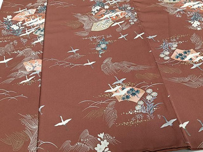 平和屋着物■上質な小紋 地紙花鳥文 金彩 正絹 逸品 CABE9655xi