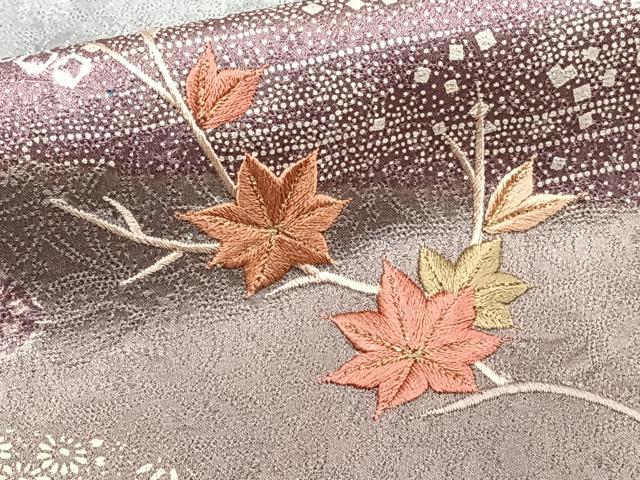 平和屋着物■訪問着 絞り 刺繍 流水草花文 金銀彩 正絹 逸品 CABE9651xi