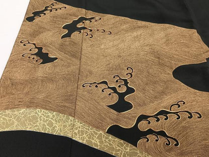 平和屋着物■豪華黒留袖 駒刺繍 立波文 金彩 正絹 逸品 未使用 CABE9633xi