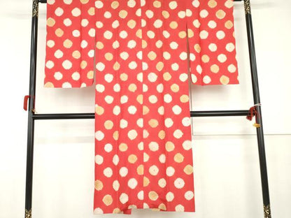 平和屋着物●アンティーク　大正ロマン　長襦袢　袷　絞り　舞花文　正絹　逸品　AABH3685cs