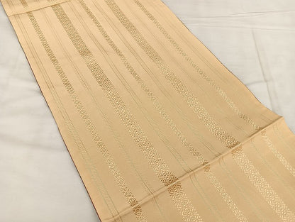 平和屋着物●本場筑前博多織　両面　全通柄　京袋帯　唐花　正絹　逸品　BAAX1058qw