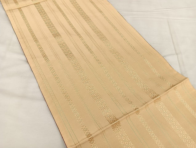 平和屋着物●本場筑前博多織　両面　全通柄　京袋帯　唐花　正絹　逸品　BAAX1058qw