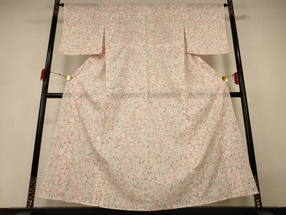 平和屋着物＊夏物 小紋 絽 楓づくし 洗える着物 AABH4028jd