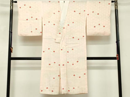 平和屋着物■長襦袢　無双仕立て　舞花文　正絹　逸品　DABE2705cd