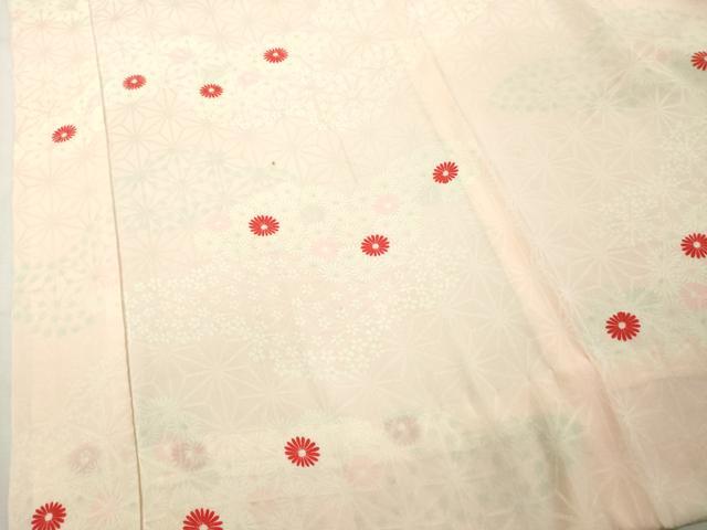 平和屋着物■長襦袢　無双仕立て　舞花文　正絹　逸品　DABE2705cd