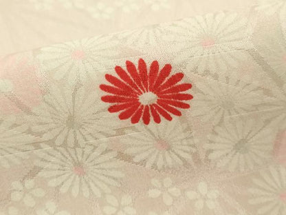 平和屋着物■長襦袢　無双仕立て　舞花文　正絹　逸品　DABE2705cd