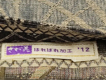 平和屋着物▽両面　六通柄袋帯　スリーシーズン　春夏秋　刺繍　唐草文　金銀糸　さが美扱い　正絹　逸品　CABE8752hy