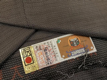 平和屋着物●男性　本場大島紬　アンサンブル　100亀甲　手織　総詰め　田畑イネ作　証紙付き　正絹　逸品　AABH5371ph