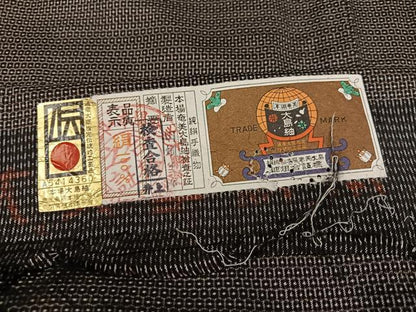 平和屋着物●男性　本場大島紬　アンサンブル　100亀甲　手織　総詰め　田畑イネ作　証紙付き　正絹　逸品　AABH5371ph