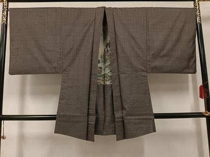 平和屋着物●男性　本場大島紬　アンサンブル　100亀甲　手織　総詰め　田畑イネ作　証紙付き　正絹　逸品　AABH5371ph