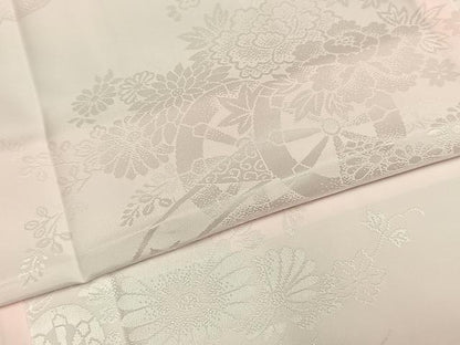 平和屋着物●振袖用長襦袢　無双仕立て　片輪車花地紋　暈し染め　半衿刺繍　洗える着物　AABH4754fy