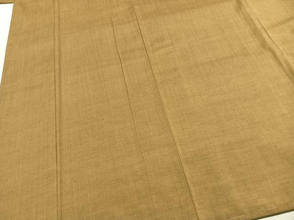 平和屋着物●結城紬　色無地　黄唐茶色　正絹　逸品　未使用　AABH4726fy