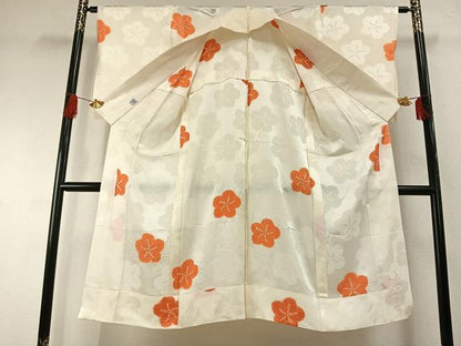 平和屋着物●長襦袢　無双仕立て　絞り　舞花文　正絹　逸品　AABH4748fy