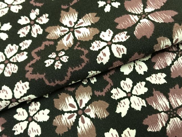 平和屋着物●小紋　花尽くし　黒地　洗える着物　AABH4753fy