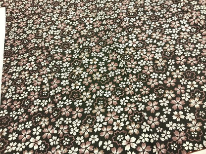 平和屋着物●小紋　花尽くし　黒地　洗える着物　AABH4753fy