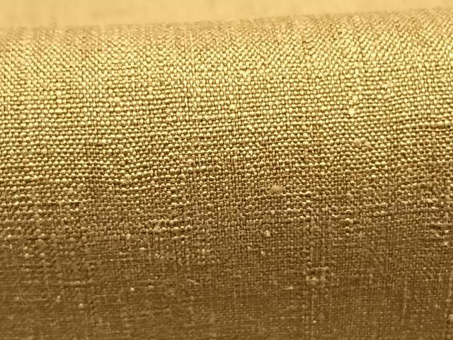 平和屋着物●結城紬　色無地　黄唐茶色　正絹　逸品　未使用　AABH4726fy