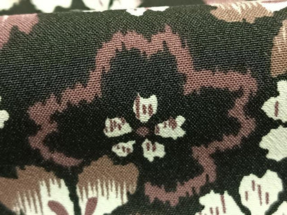 平和屋着物●小紋　花尽くし　黒地　洗える着物　AABH4753fy