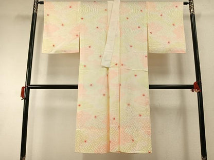 平和屋着物●長襦袢　無双仕立て　絞り　丸文　暈し染め　正絹　逸品　AABH4746fy