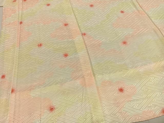 平和屋着物●長襦袢　無双仕立て　絞り　丸文　暈し染め　正絹　逸品　AABH4746fy
