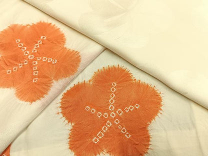 平和屋着物●長襦袢　無双仕立て　絞り　舞花文　正絹　逸品　AABH4748fy
