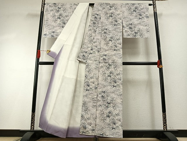 平和屋着物●小千谷紬　南天文　正絹　逸品　AABH4718fy