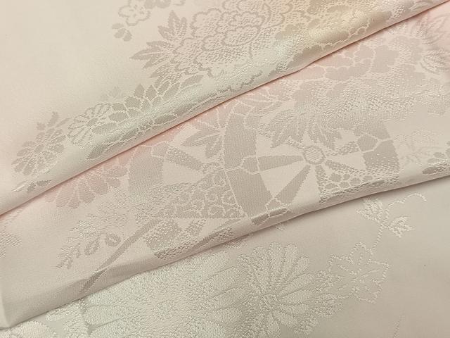 平和屋着物●振袖用長襦袢　無双仕立て　片輪車花地紋　暈し染め　半衿刺繍　洗える着物　AABH4754fy