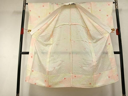 平和屋着物●長襦袢　無双仕立て　絞り　丸文　暈し染め　正絹　逸品　AABH4746fy