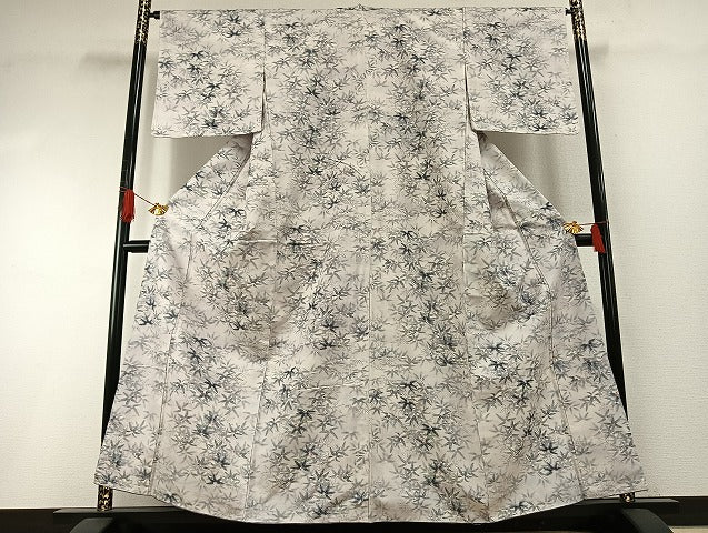 平和屋着物●小千谷紬　南天文　正絹　逸品　AABH4718fy