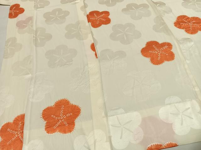 平和屋着物●長襦袢　無双仕立て　絞り　舞花文　正絹　逸品　AABH4748fy